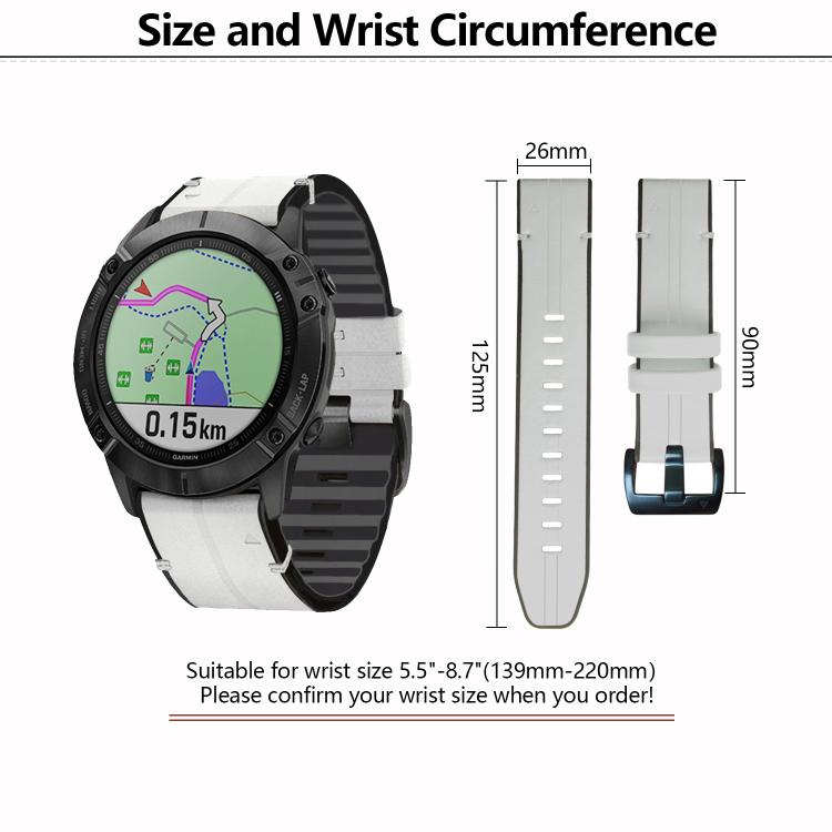 For Garmin QuickFit 22mm Kalebol Quick Release Silicone Leather Watch Band(Black)