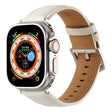 For Apple Watch 46mm / 49mm / 45mm / 44mm Kalebol Plain Genuine Leather Watch Band(White) - free shipping - PMc TechLife - Order now!