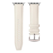 For Apple Watch 46mm / 49mm / 45mm / 44mm Kalebol Plain Genuine Leather Watch Band(White)