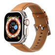 For Apple Watch 46mm / 49mm / 45mm / 44mm Kalebol Plain Genuine Leather Watch Band(Yellow Brown) - free shipping - PMc TechLife - Order now!