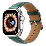 For Apple Watch 46mm / 49mm / 45mm / 44mm Kalebol Plain Genuine Leather Watch Band(Green)
