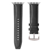 For Apple Watch 42mm / 41mm / 40mm / 38mm Kalebol Plain Genuine Leather Watch Band(Black)
