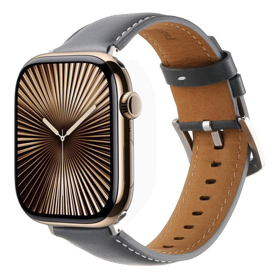 For Apple Watch 42mm / 41mm / 40mm / 38mm Kalebol Plain Genuine Leather Watch Band(Grey)