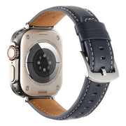 For Apple Watch 42mm / 41mm / 40mm / 38mm Kalebol Plain Genuine Leather Watch Band(Dark Blue)