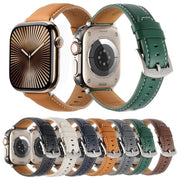 For Apple Watch 42mm / 41mm / 40mm / 38mm Kalebol Plain Genuine Leather Watch Band(White)