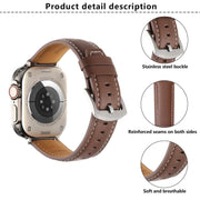 For Apple Watch 42mm / 41mm / 40mm / 38mm Kalebol Plain Genuine Leather Watch Band(Grey)