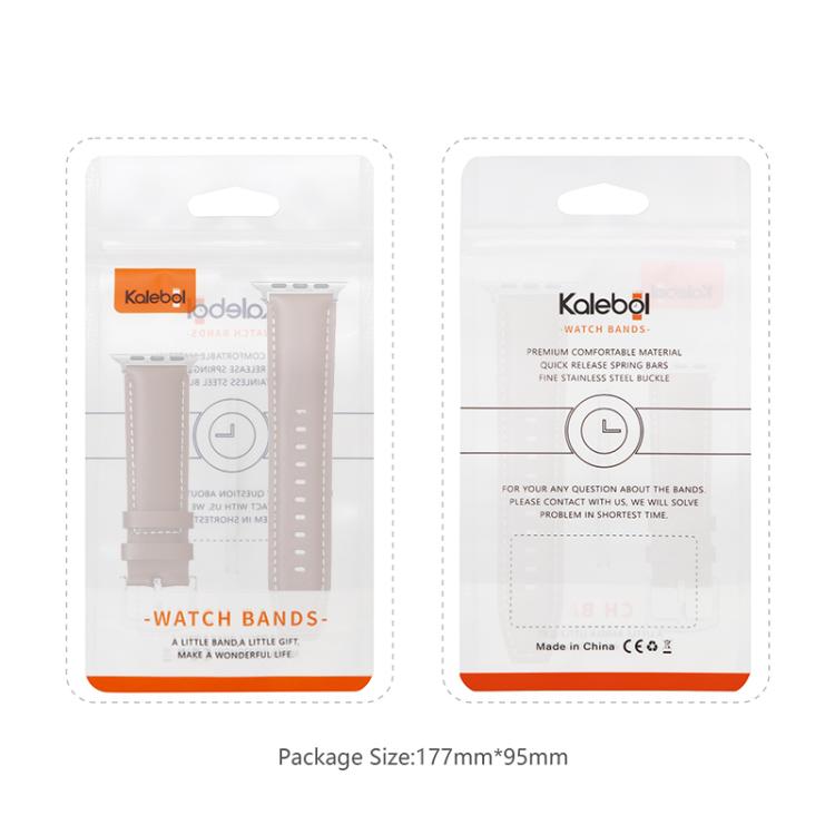 For Apple Watch 42mm / 41mm / 40mm / 38mm Kalebol Plain Genuine Leather Watch Band(Grey)