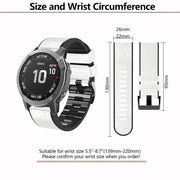 For Garmin QuickFit 22mm Kalebol Crocodile Texture Silicone Leather Watch Band(Black)