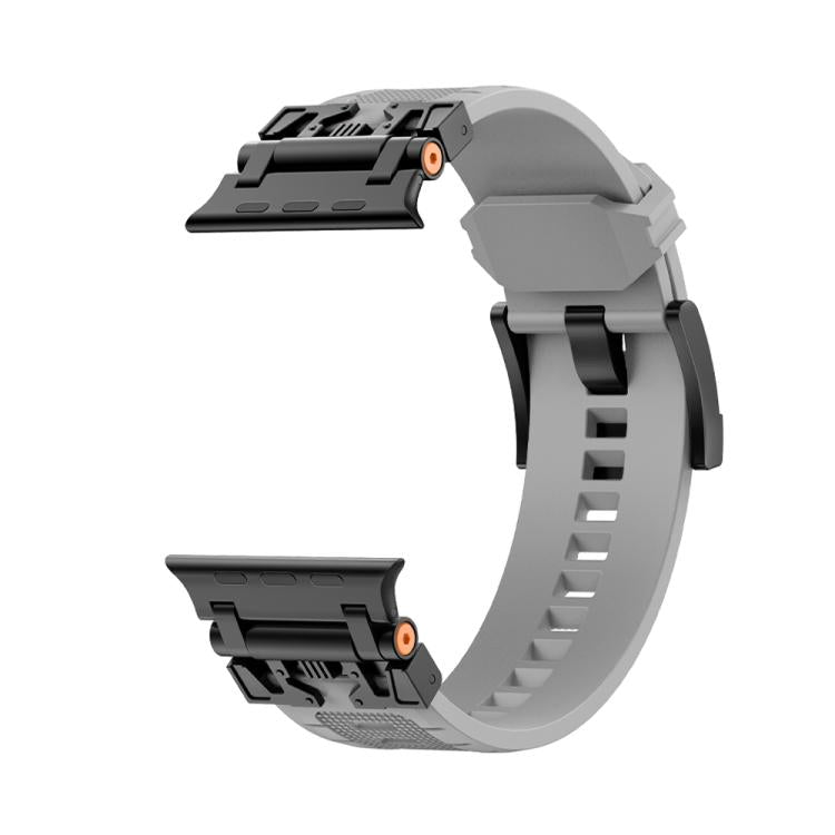 For Apple Watch 46mm / 49mm / 45mm / 44mm Kalebol Armor TPU Watch Band(Black Grey)
