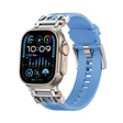 For Apple Watch 46mm / 49mm / 45mm / 44mm Kalebol Armor TPU Watch Band(Silver Light Blue) - free shipping - PMc TechLife - Order now!