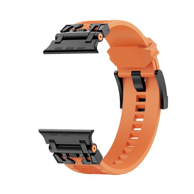 For Apple Watch 42mm / 41mm / 40mm / 38mm Kalebol Armor TPU Watch Band(Black Orange)