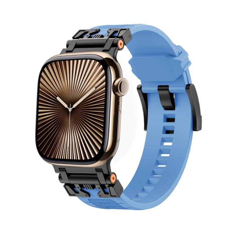 For Apple Watch 42mm / 41mm / 40mm / 38mm Kalebol Armor TPU Watch Band(Black Blue)