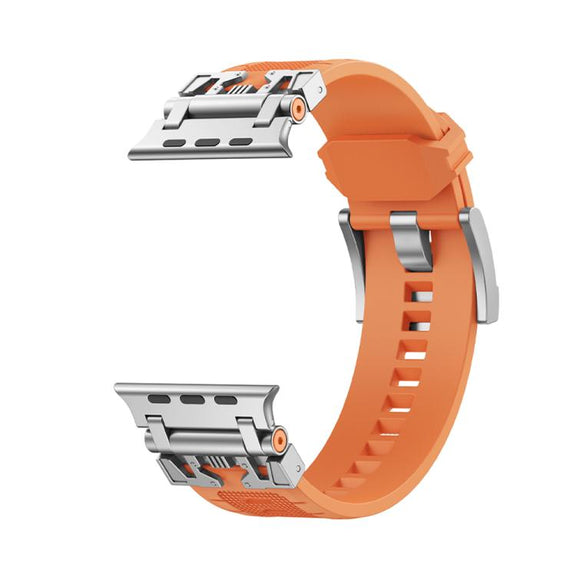 For Apple Watch 42mm / 41mm / 40mm / 38mm Kalebol Armor TPU Watch Band(Silver Orange)
