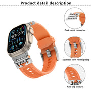 For Apple Watch 46mm / 49mm / 45mm / 44mm Kalebol Armor TPU Watch Band(Silver Light Blue)