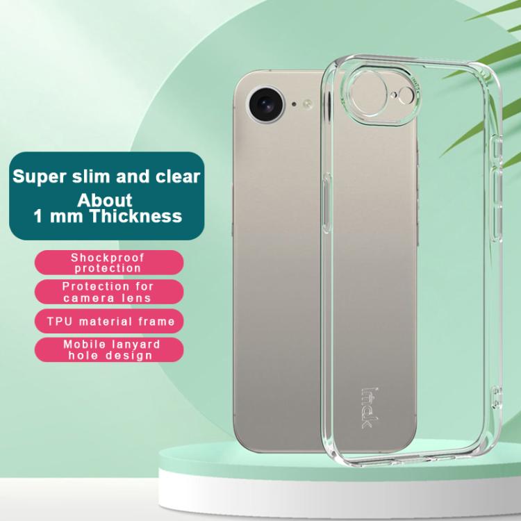 For iPhone 16e imak UX-5 Series Super Slim Transparent Shockproof TPU Protective Case(Transparent)