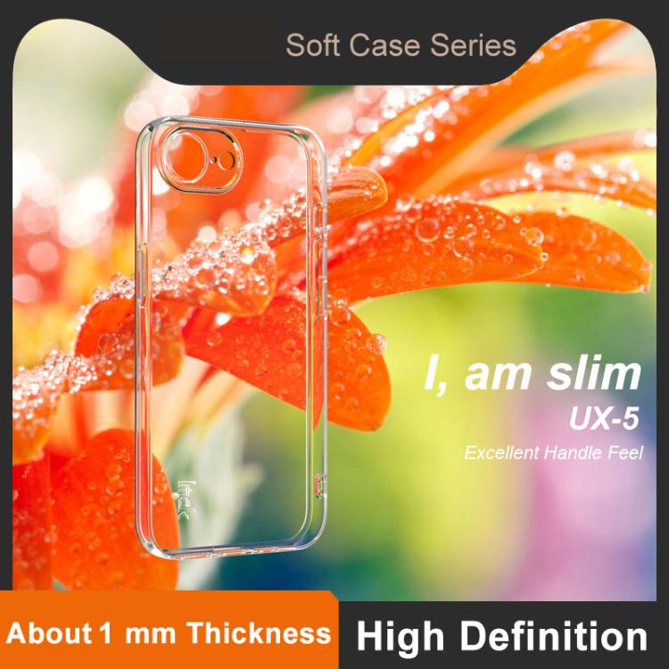 For iPhone 16e imak UX-5 Series Super Slim Transparent Shockproof TPU Protective Case(Transparent)