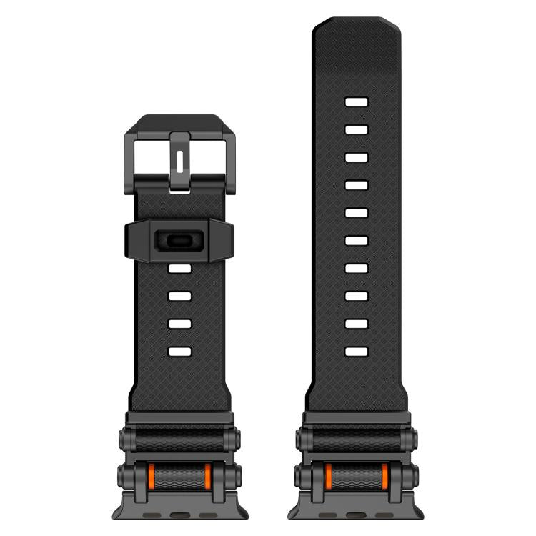 For Apple Watch 46mm / 49mm / 45mm / 44mm Armor Gear Silicone Watch Band(Black)