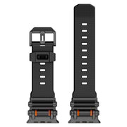 For Apple Watch 46mm / 49mm / 45mm / 44mm Armor Gear Silicone Watch Band(Black)