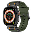 For Apple Watch 46mm / 49mm / 45mm / 44mm Armor Gear Silicone Watch Band(Black Green) - free shipping - PMc TechLife - Order now!