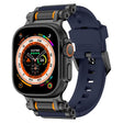For Apple Watch 46mm / 49mm / 45mm / 44mm Armor Gear Silicone Watch Band(Black Blue) - free shipping - PMc TechLife - Order now!