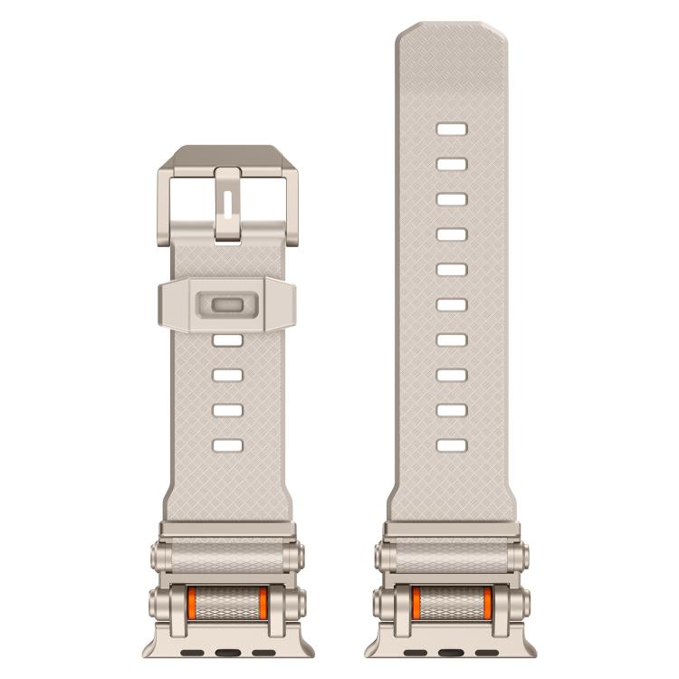 For Apple Watch 46mm / 49mm / 45mm / 44mm Armor Gear Silicone Watch Band(Titanium Starlight)