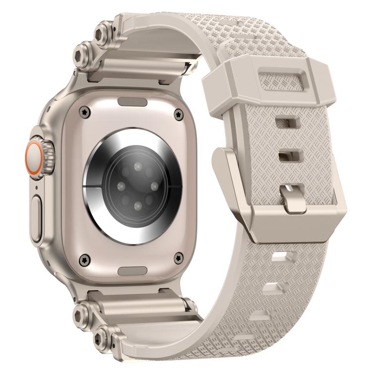 For Apple Watch 46mm / 49mm / 45mm / 44mm Armor Gear Silicone Watch Band(Titanium Starlight)