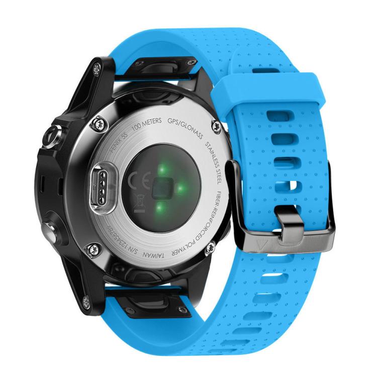 For Garmin QuickFit 20mm Kalebol Dot Texture Silicone Watch Band(Sky Blue)
