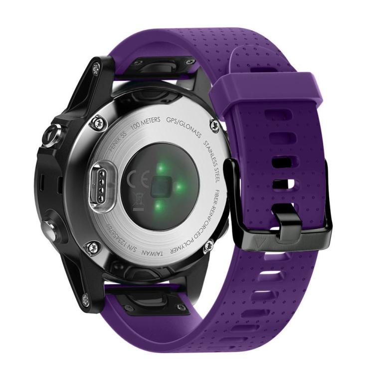 For Garmin QuickFit 20mm Kalebol Dot Texture Silicone Watch Band(Purple)