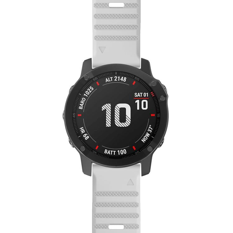 For Garmin QuickFit 22mm Kalebol Concave Texture Silicone Watch Band(White)