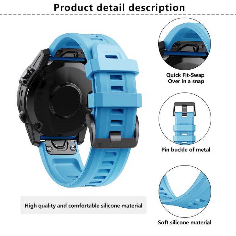 For Garmin QuickFit 20mm Kalebol Ladder Silicone Watch Band(White)