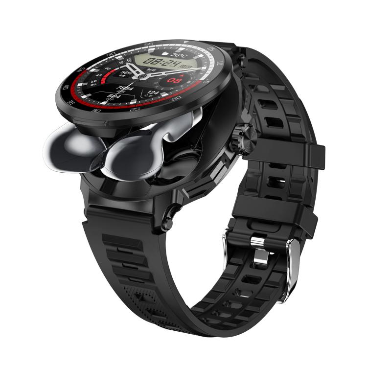 D11 1.46 inch 2 in 1 Bluetooth Earphone Smart Watch, Support Bluetooth Call / NFC / Heart Rate(Black)