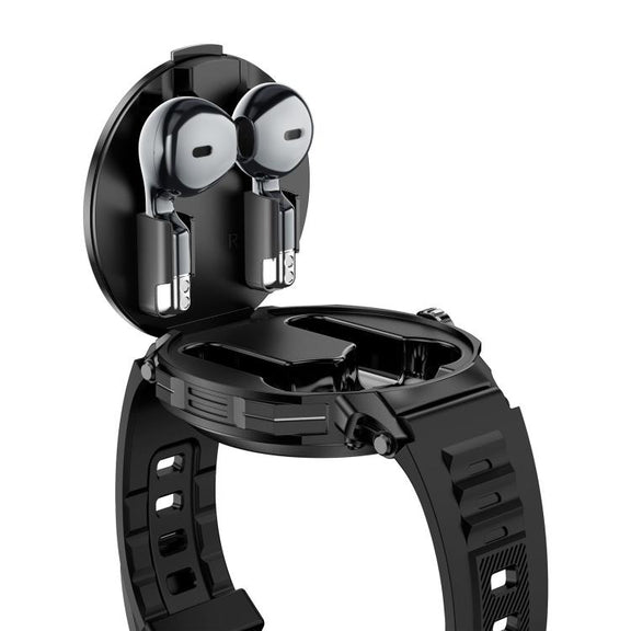 D11 1.46 inch 2 in 1 Bluetooth Earphone Smart Watch, Support Bluetooth Call / NFC / Heart Rate(Black)