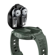 D11 1.46 inch 2 in 1 Bluetooth Earphone Smart Watch, Support Bluetooth Call / NFC / Heart Rate(Green)