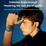 D11 1.46 inch 2 in 1 Bluetooth Earphone Smart Watch, Support Bluetooth Call / NFC / Heart Rate(Black)