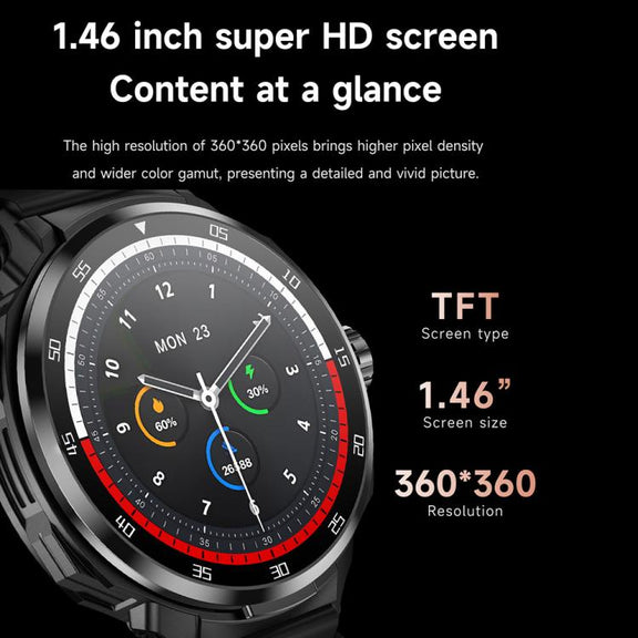 D11 1.46 inch 2 in 1 Bluetooth Earphone Smart Watch, Support Bluetooth Call / NFC / Heart Rate(Black)