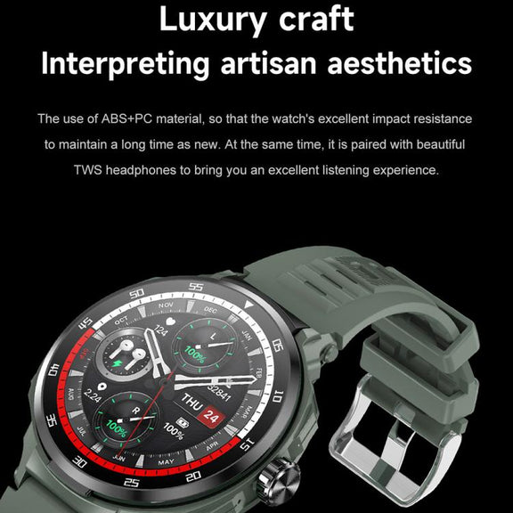 D11 1.46 inch 2 in 1 Bluetooth Earphone Smart Watch, Support Bluetooth Call / NFC / Heart Rate(Black)