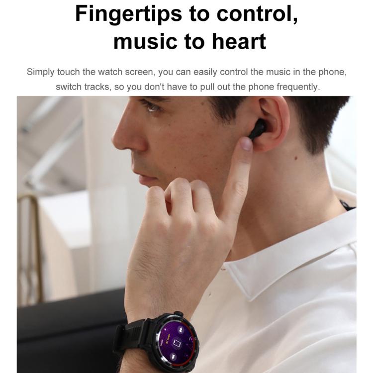 D11 1.46 inch 2 in 1 Bluetooth Earphone Smart Watch, Support Bluetooth Call / NFC / Heart Rate(Black)