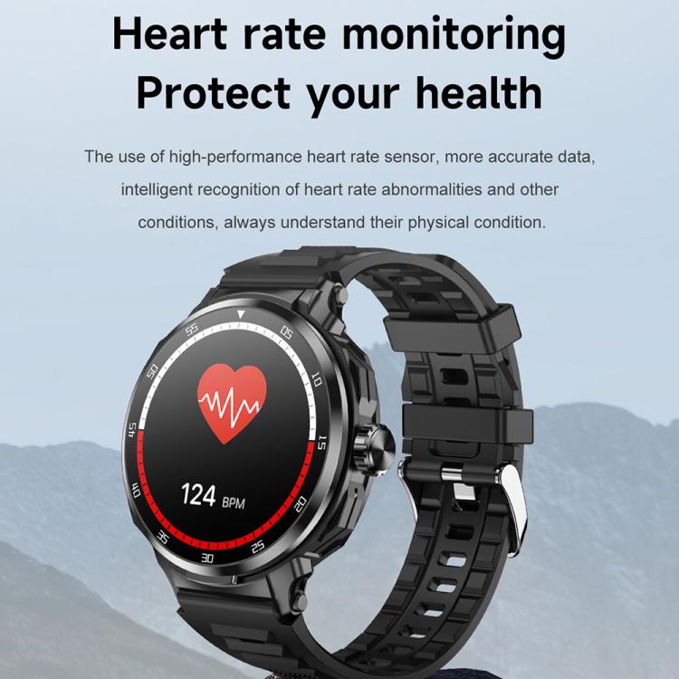 D11 1.46 inch 2 in 1 Bluetooth Earphone Smart Watch, Support Bluetooth Call / NFC / Heart Rate(Black)