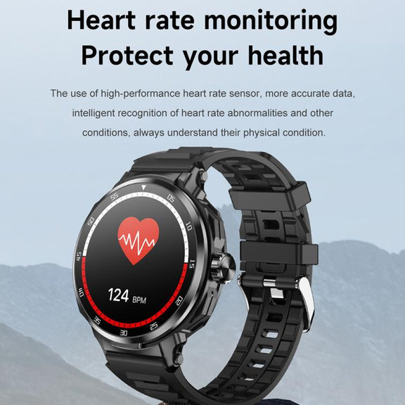 D11 1.46 inch 2 in 1 Bluetooth Earphone Smart Watch, Support Bluetooth Call / NFC / Heart Rate(Black)