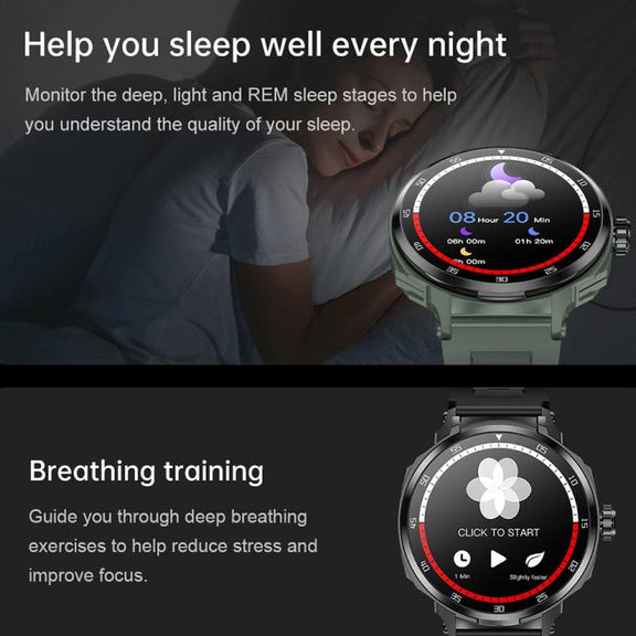 D11 1.46 inch 2 in 1 Bluetooth Earphone Smart Watch, Support Bluetooth Call / NFC / Heart Rate(Black)