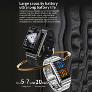 K80 1.57 inch Steel Band IP67 Earphone Detachable Smart Watch, Support Bluetooth Call(Black)