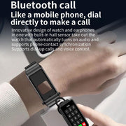 K80 1.57 inch Steel Band IP67 Earphone Detachable Smart Watch, Support Bluetooth Call(Silver)