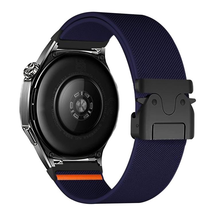 22mm Parachute Buckle Elastic Nylon Watch Band(Dark Blue)