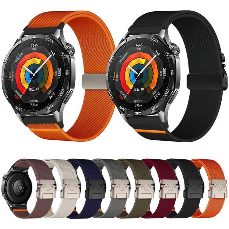 20mm Parachute Buckle Elastic Nylon Watch Band(Orange)
