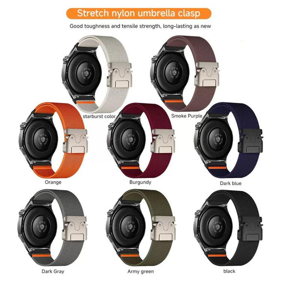 20mm Parachute Buckle Elastic Nylon Watch Band(Orange)