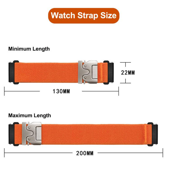 20mm Parachute Buckle Elastic Nylon Watch Band(Orange)