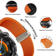 20mm Parachute Buckle Elastic Nylon Watch Band(Orange)