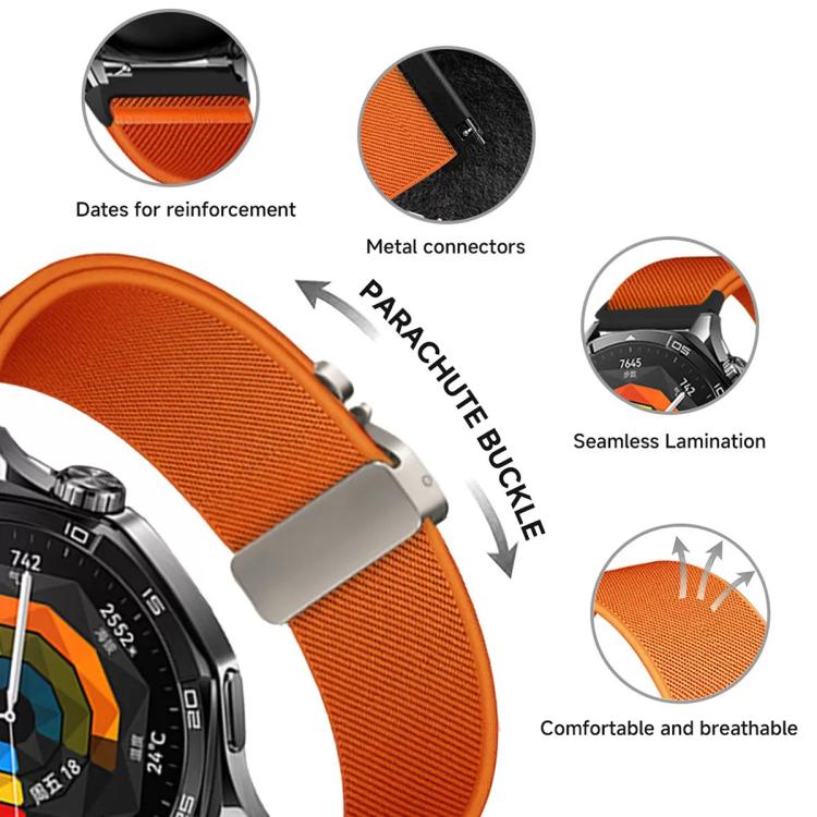 20mm Parachute Buckle Elastic Nylon Watch Band(Orange)