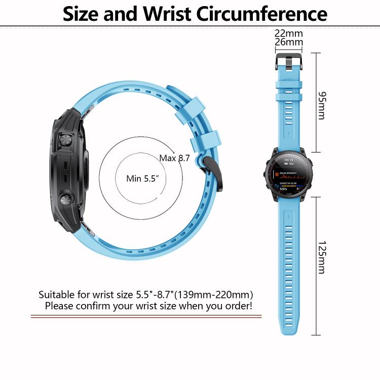 For Garmin QuickFit 22mm Kalebol Ladder Silicone Watch Band(White)