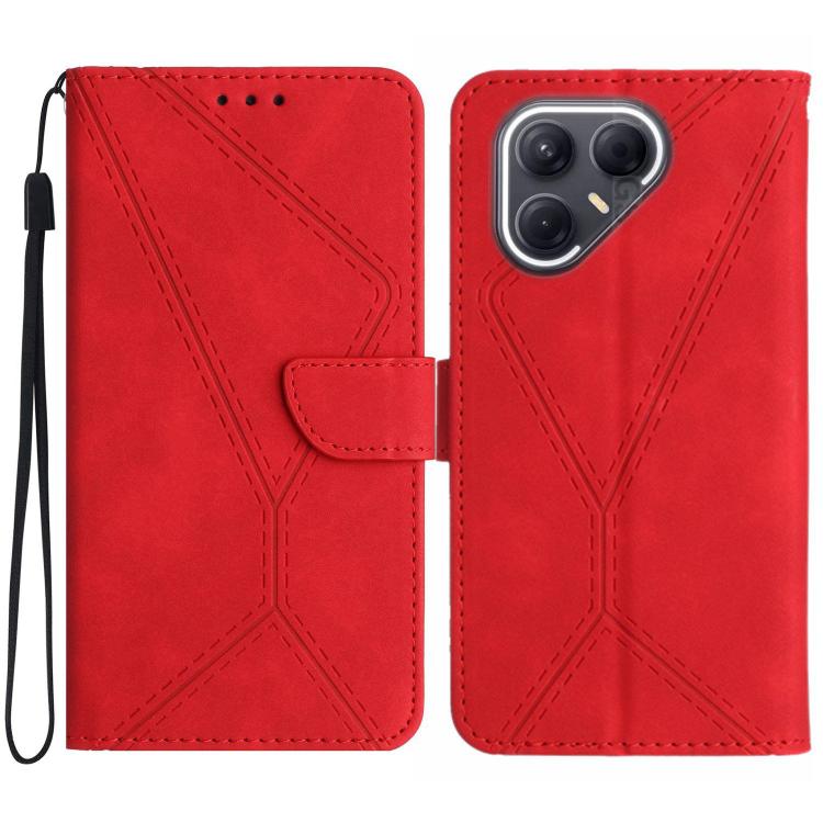 For Tecno Pova 7 5G Stitching Embossed Leather Phone Case(Red)